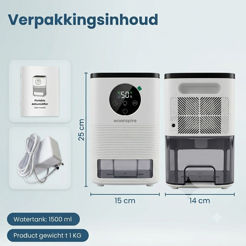 Woonspire AirLite — Compacte Luchtontvochtiger